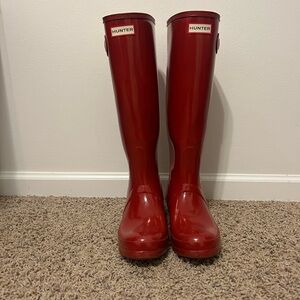 Hunter Red Tall Rain Boots